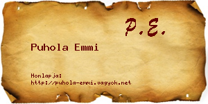 Puhola Emmi névjegykártya