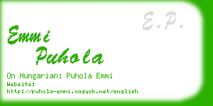 emmi puhola business card